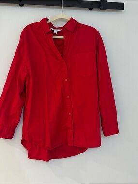 Old Navy Red Button-Down Shirt